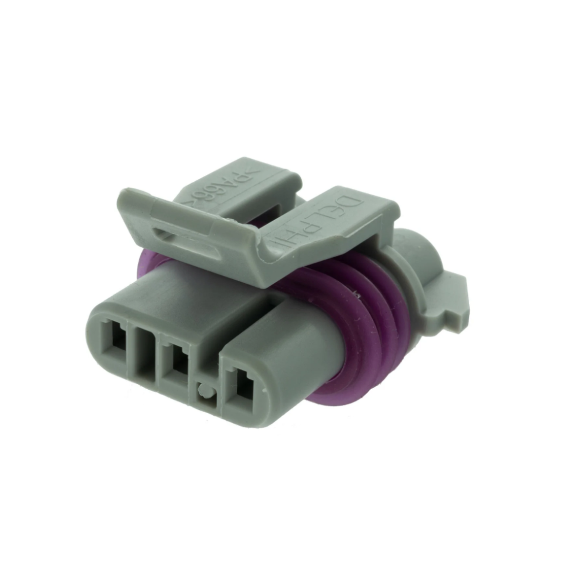 Aptiv/Delphi 12129946 Metri-Pack 150 Gray 3-Way Female Connector on white background