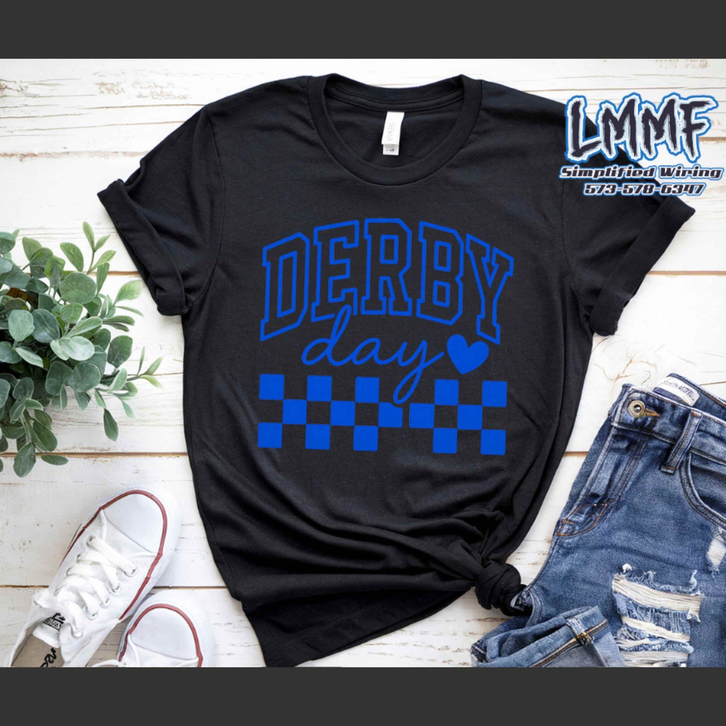 Derby day blue checkered