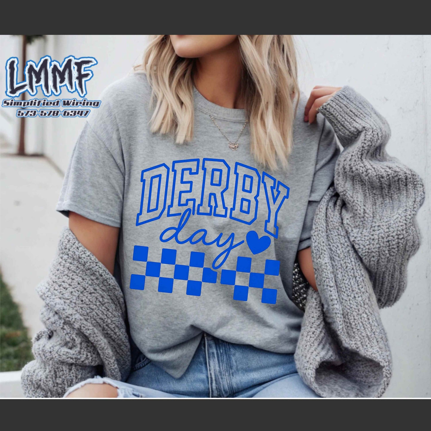 Derby day blue checkered