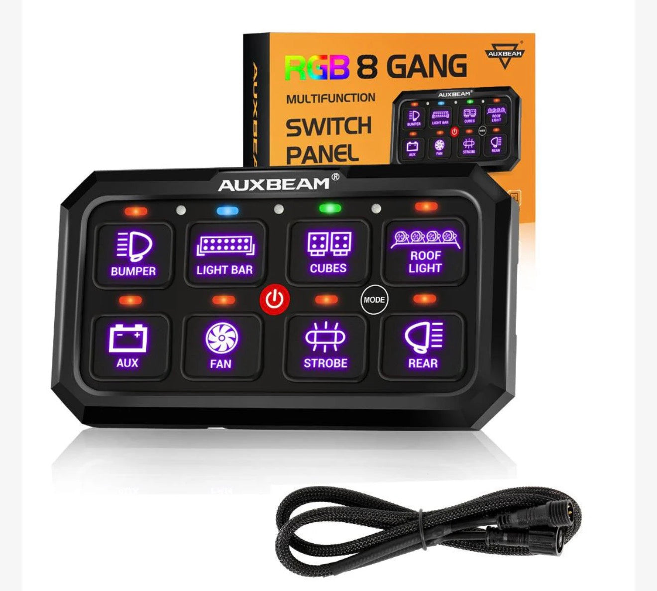 AUXBEAM RA80 switch panel RGB Colors – LMMF SIMPLIFIED WIRING