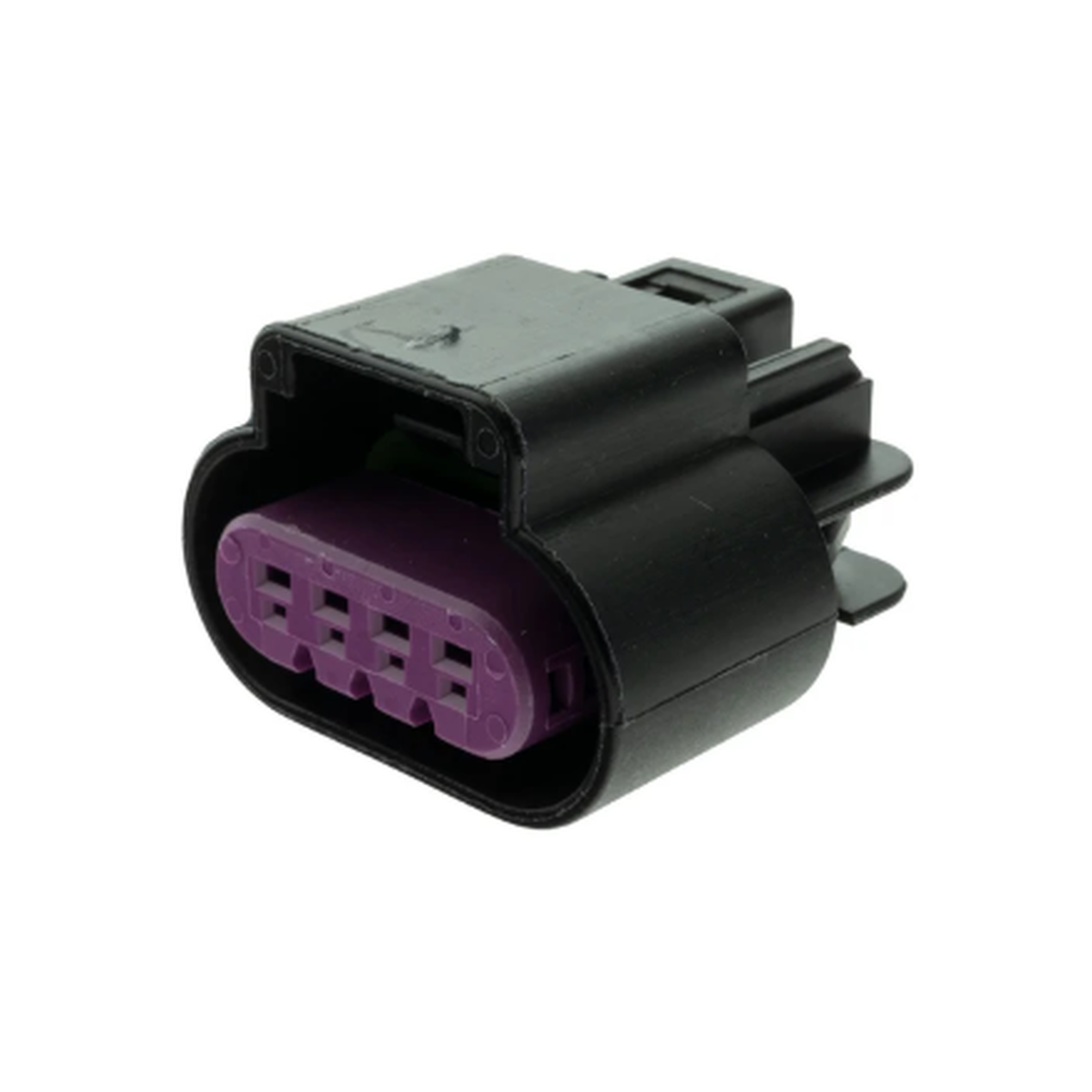 Aptiv Delphi 15326815 GT 150 black 4-way sealed female connector on white background