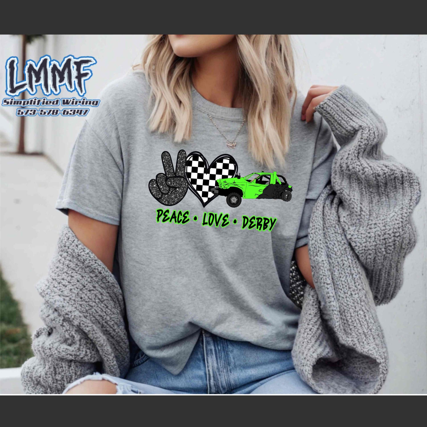 Peace Love Derby Green