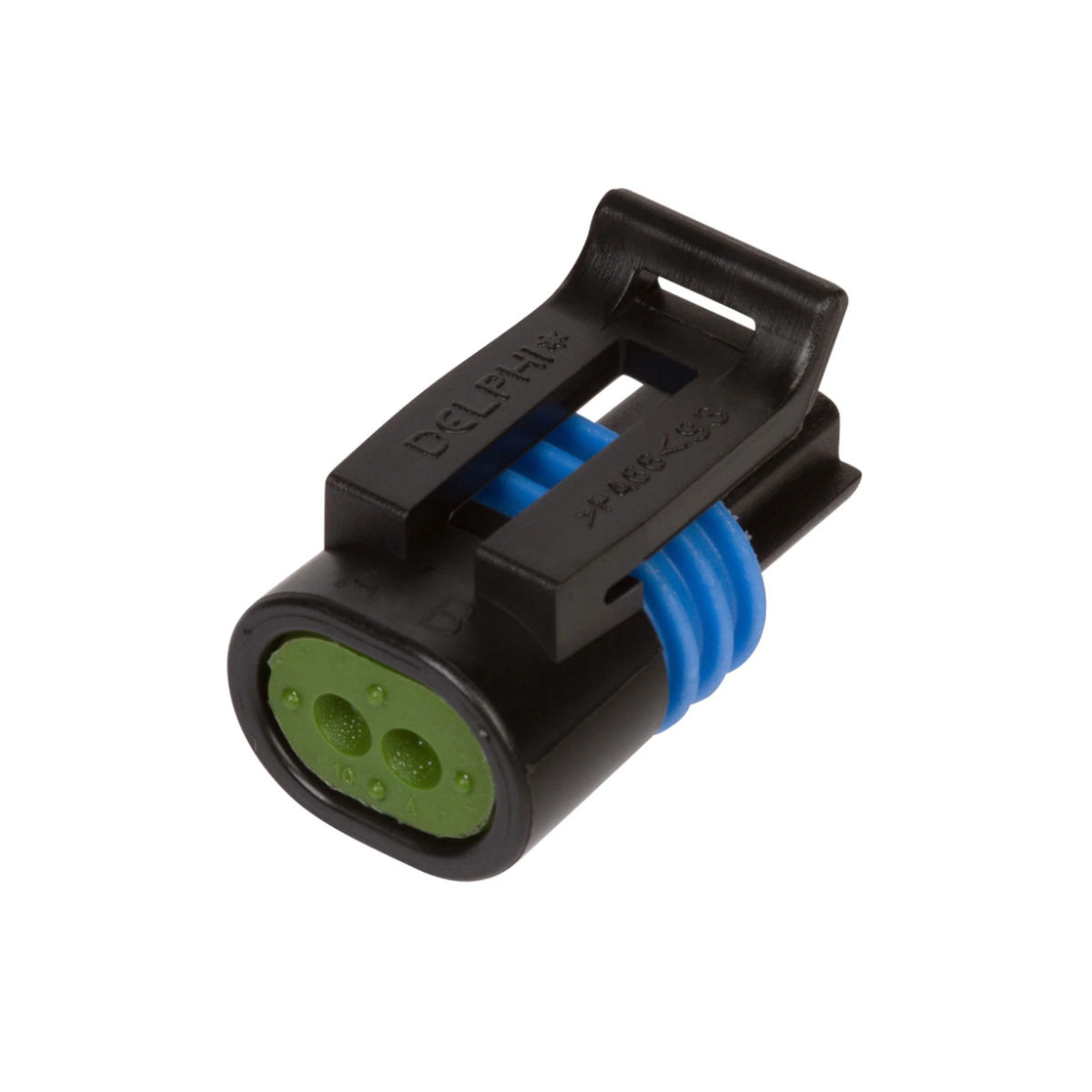 Aptiv/Delphi 12162193 Metri-Pack 150.2 Black 2-Way Connector on white background