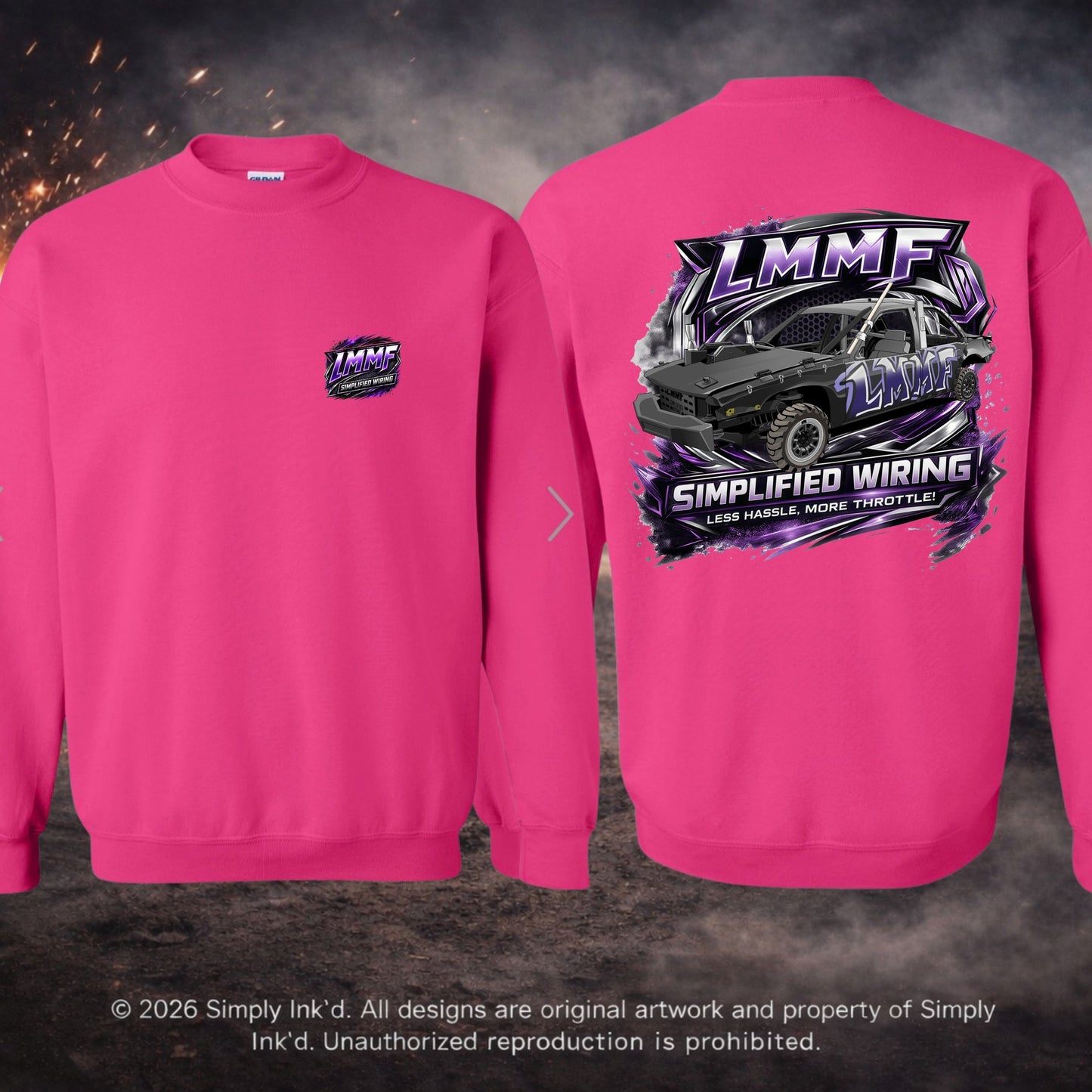 LMMF “Less Hassle, More Throttle” Derby Tee