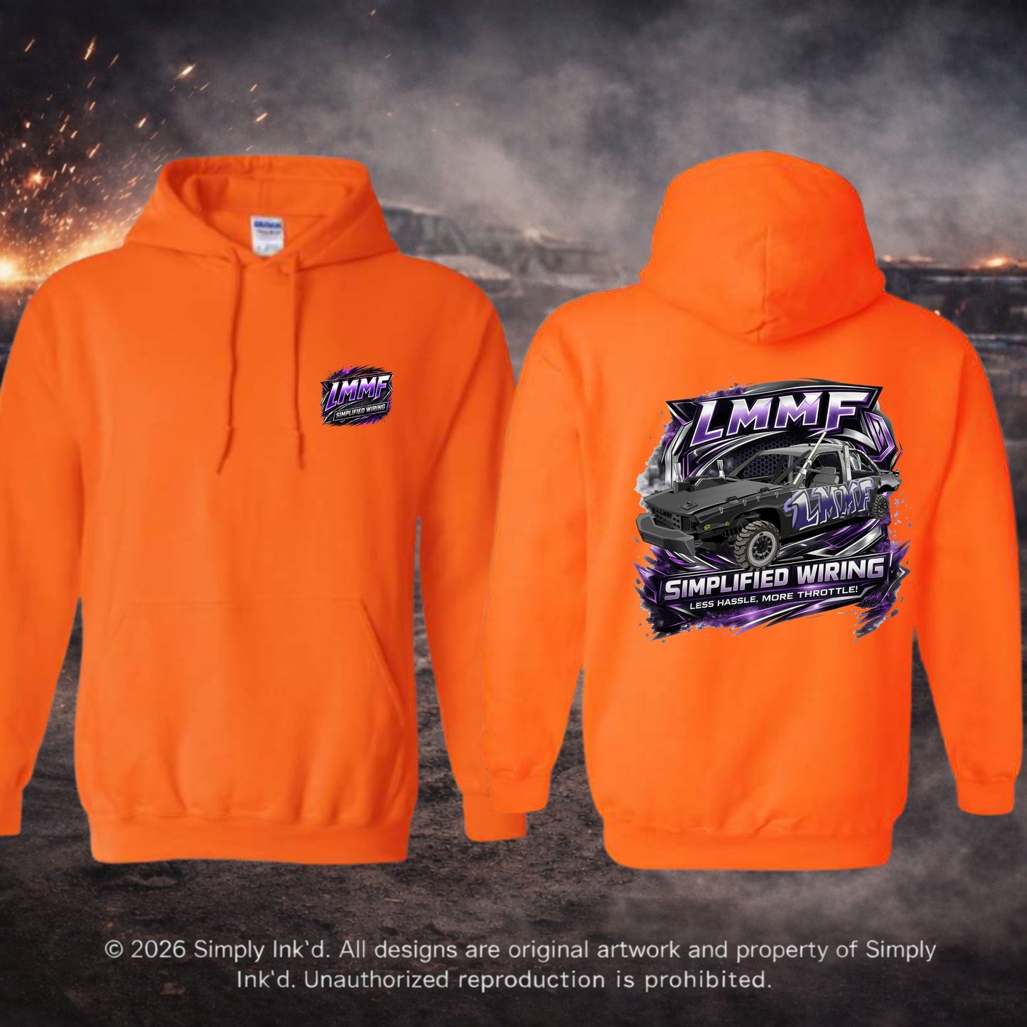 LMMF “Less Hassle, More Throttle” Derby Tee