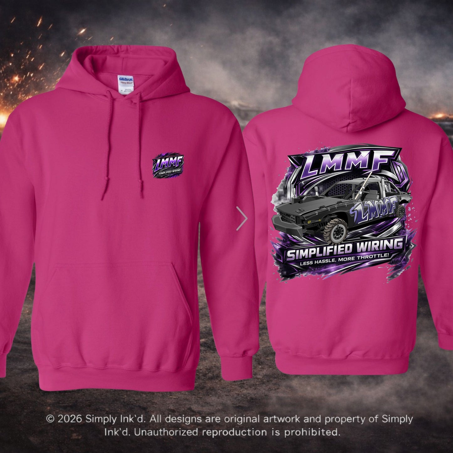 LMMF “Less Hassle, More Throttle” Derby Tee