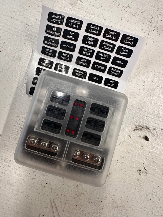 6 position fuse box with led indicator
