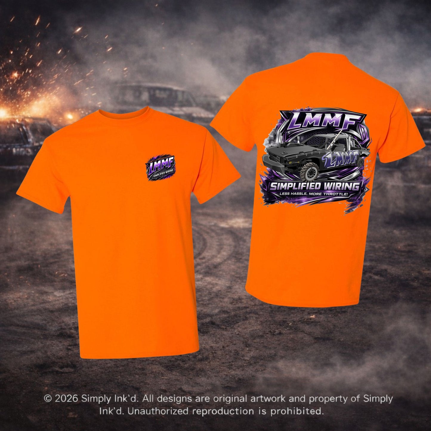 LMMF “Less Hassle, More Throttle” Derby Tee