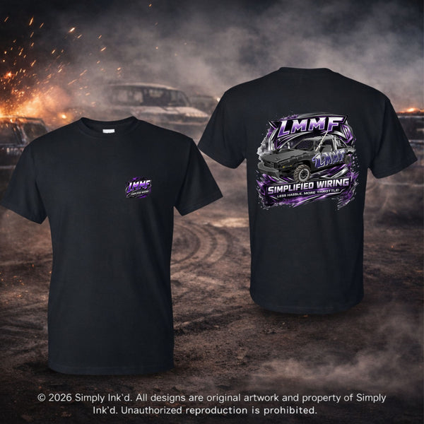 LMMF “Less Hassle, More Throttle” Derby Tee