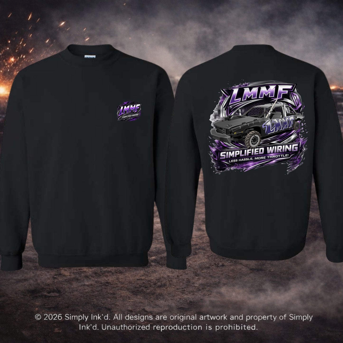 LMMF “Less Hassle, More Throttle” Derby Tee