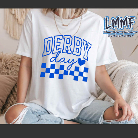 Derby day blue checkered
