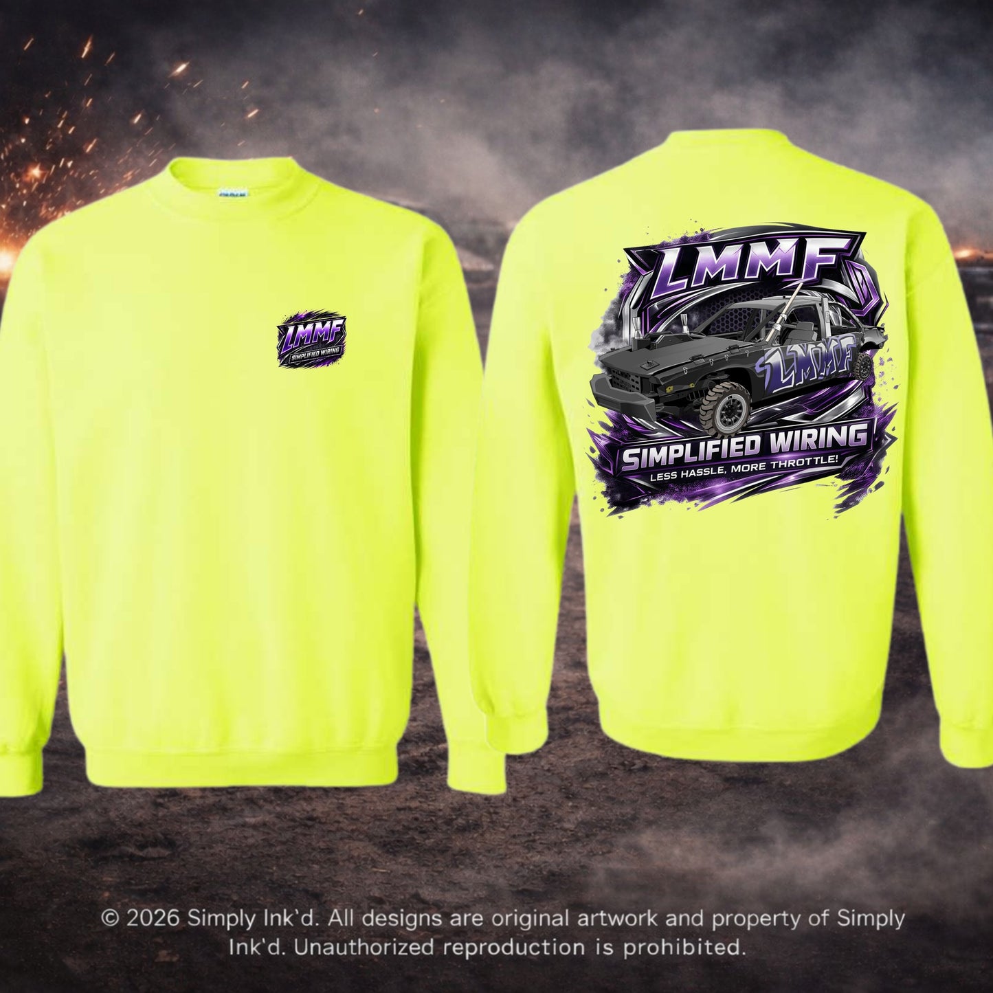 LMMF “Less Hassle, More Throttle” Derby Tee