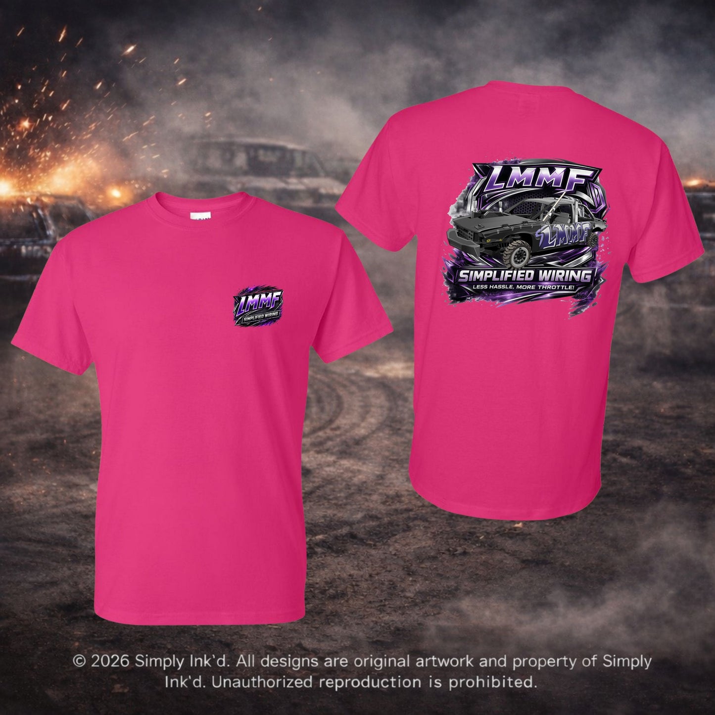 LMMF “Less Hassle, More Throttle” Derby Tee