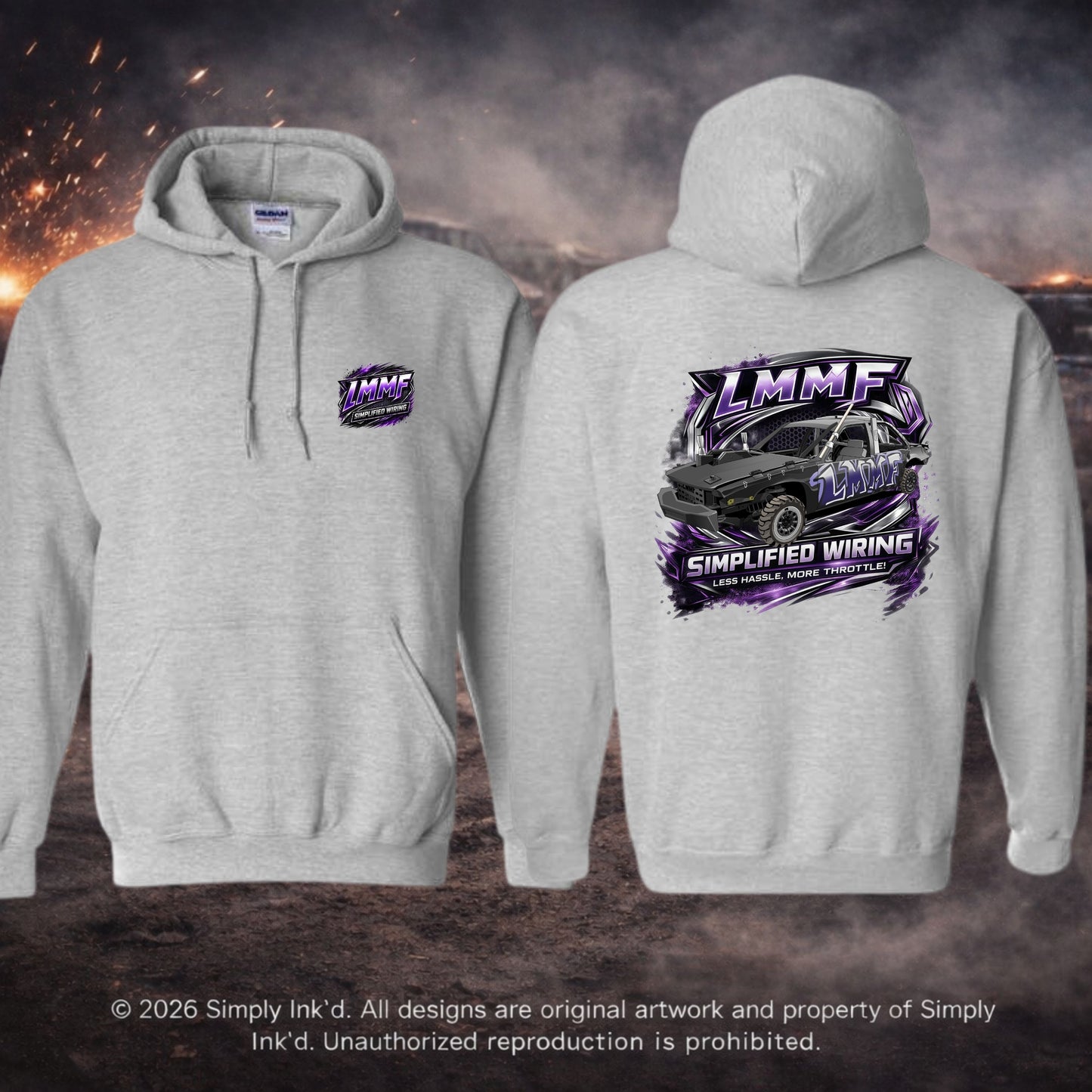 LMMF “Less Hassle, More Throttle” Derby Tee