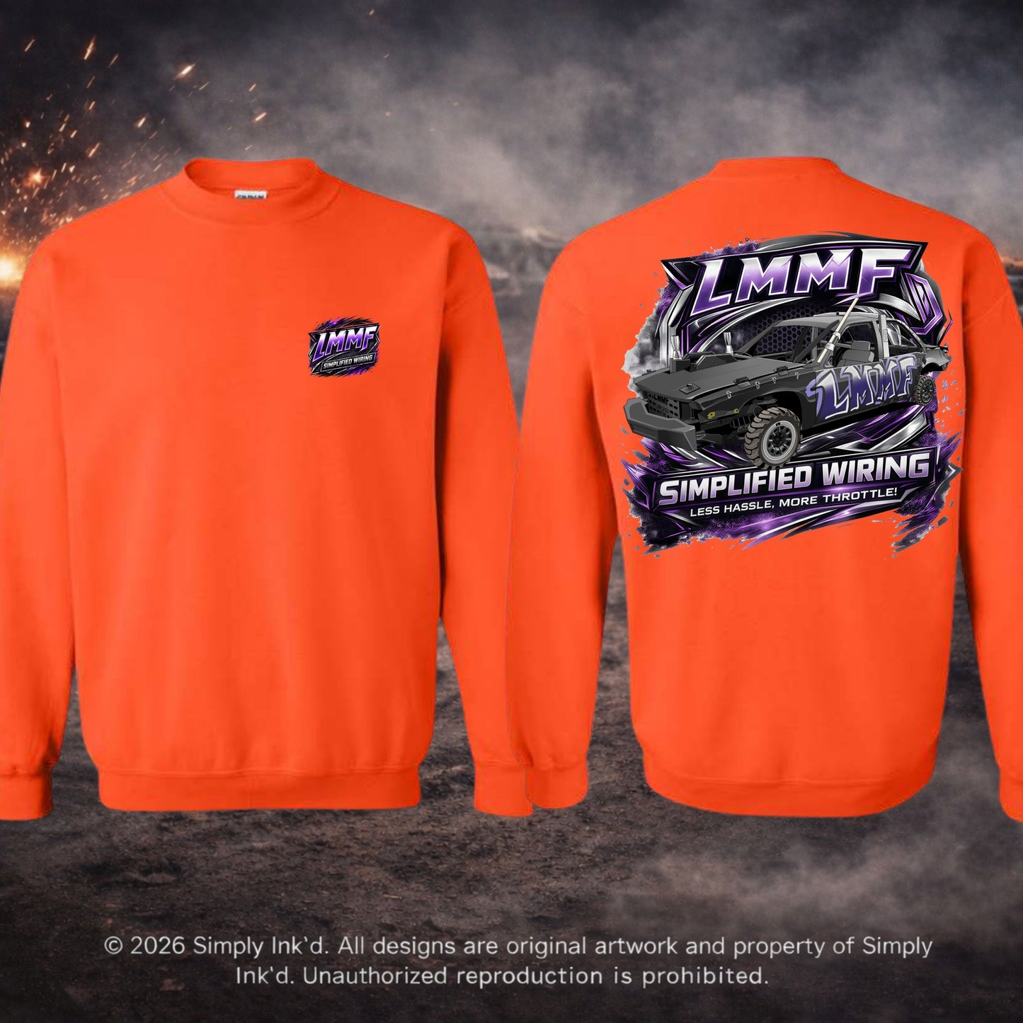 LMMF “Less Hassle, More Throttle” Derby Tee