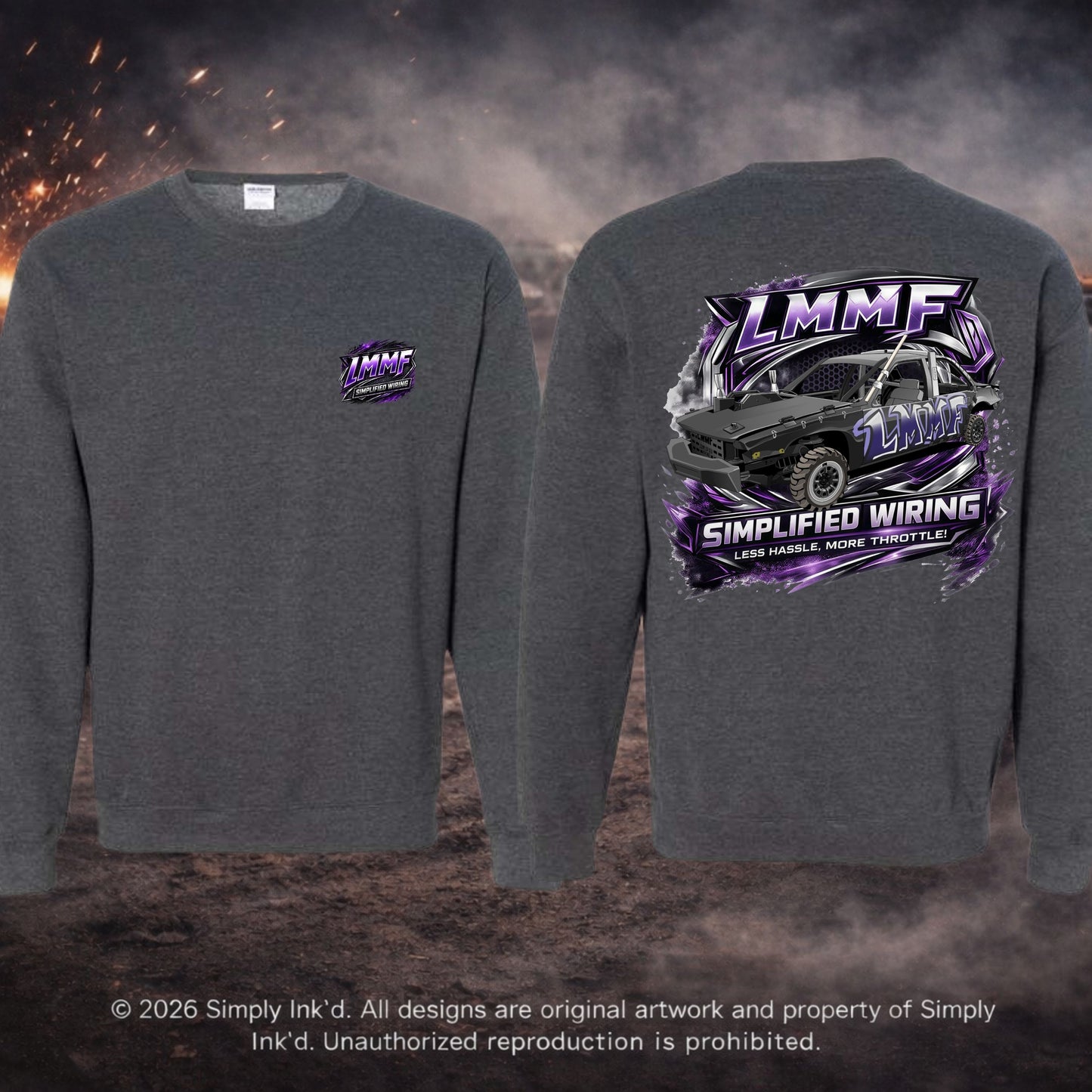 LMMF “Less Hassle, More Throttle” Derby Tee