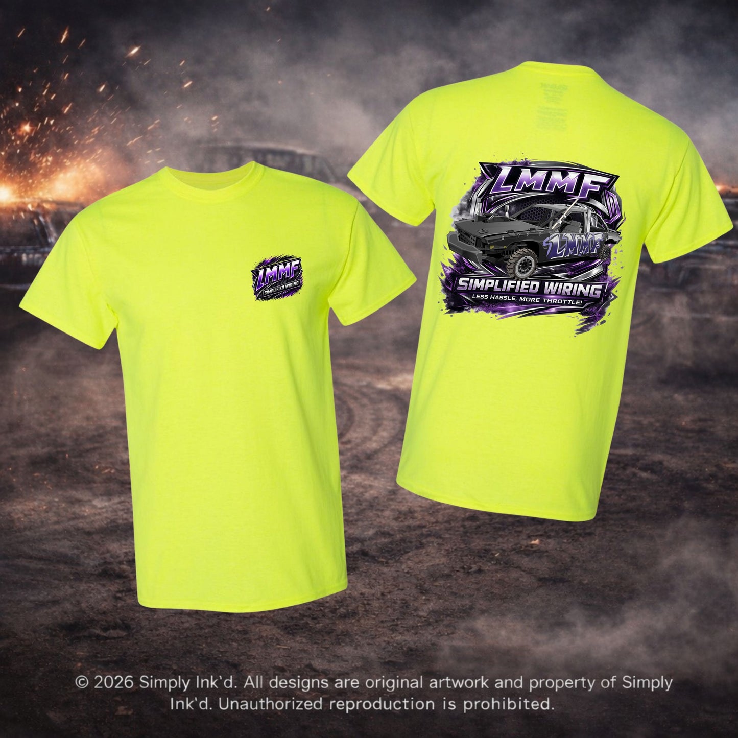 LMMF “Less Hassle, More Throttle” Derby Tee