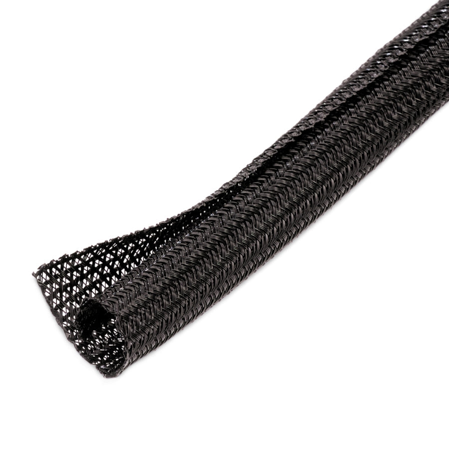Black expandable braided split wire loom
