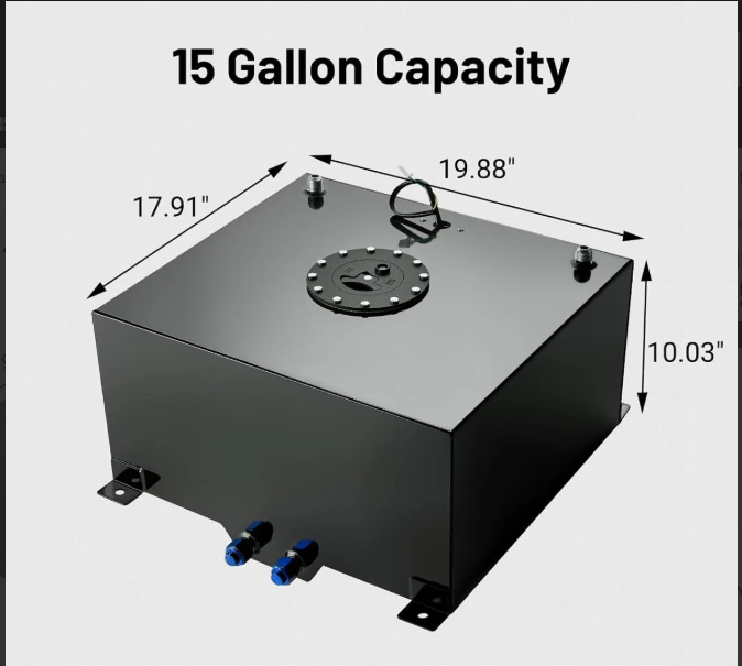 15 Gallon Aluminum Fuel Cell Gas Tank with Level Sender